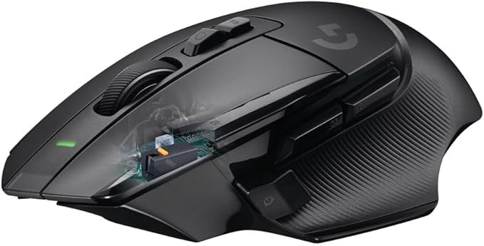 Logitech G502 X Lightspeed Wireless Gaming Mouse - LIGHTFORCE Hybrid Optical-Mechanical switches, Hero 25K Gaming Sensor, Compatible with PC - macOS/Windows - Black
