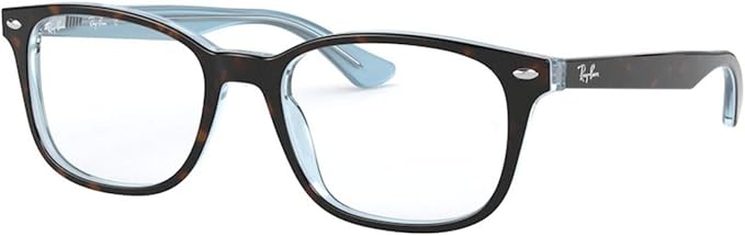 Ray-Ban 5375 5883 Eyeglasses Bundle with Universal Anti-Slip Silicone Leash, 53mm, Havana on Light Blue