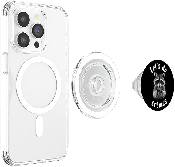 Funny Inappropriate Trashy Panda Cringy Racoon Do Crimes PopSockets PopGrip for MagSafe
