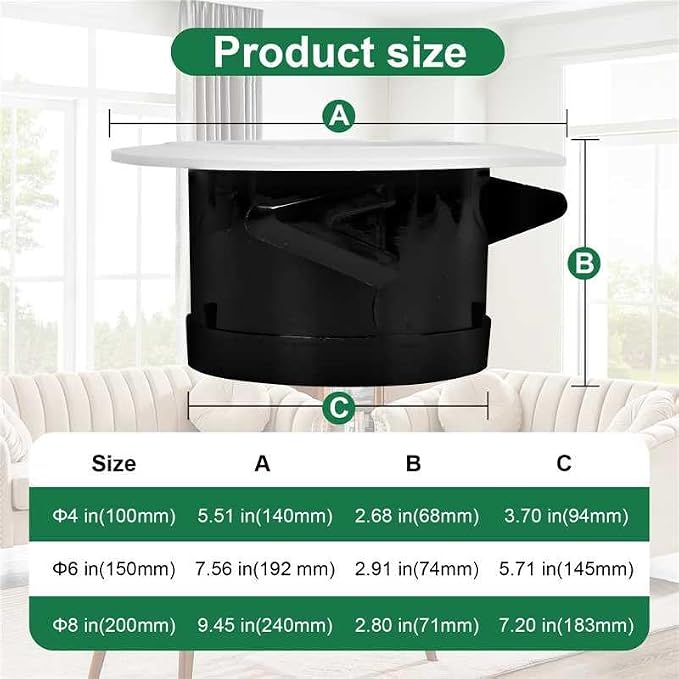 Soffit Vents 4 Inch, Round Exhaust Air Vent Cover