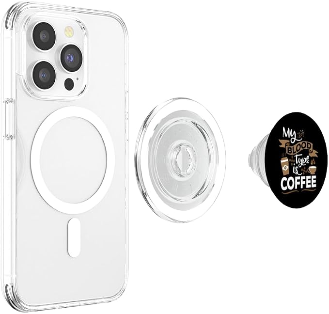 My Blood Group is Coffee - Caffeine Breakfast in The Morning PopSockets Adhesive PopGrip