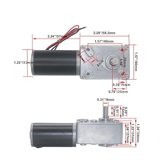 BRINGSMART DC 12V 80rpm DC Worm Gear Motor 15kg.cm Self-Locking Reversed Engine Mini Turbine Geared Motor for DIY Robot Rotating Table Door Lock Curtain Machine (12V 80rpm)