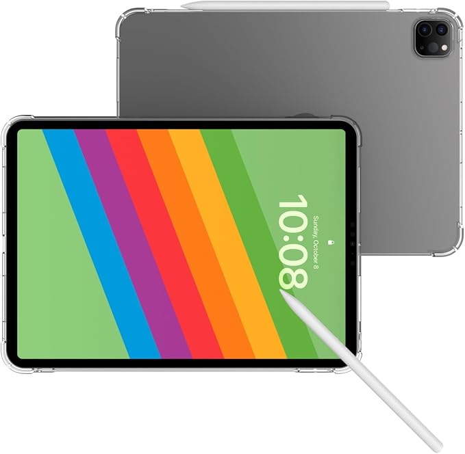 Dteck for iPad Pro 13-Inch (M4/M5) Clear TPU Case 2024/2025 Release Durable Soft Silicone Back Cover Slim Fit Lightweight Anti Scratch Ultra Thin Protective Tablet Basic Case Shell (Transparent)