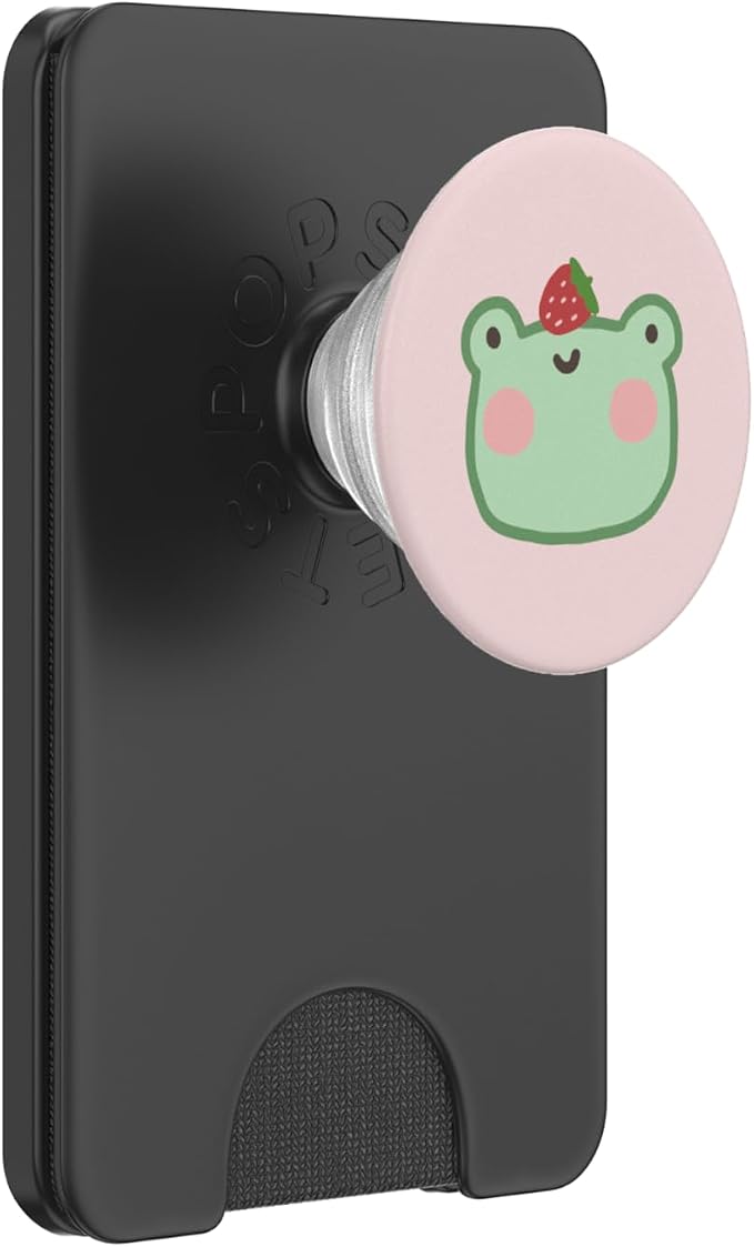 Cute Frog with Strawberry Kawaii Aesthetic PopSockets PopGrip: Swappable Grip for Phones &amp Tablets