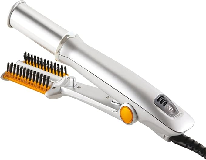 2 in 1 Curling Iron, Hair Curling Wand, for Short & Long Hair, Hair Curling Tools for Styling, Travel Hot Rollers, Ceramic Curling Tongs, Heated Round Brush, Adjustable Temperature