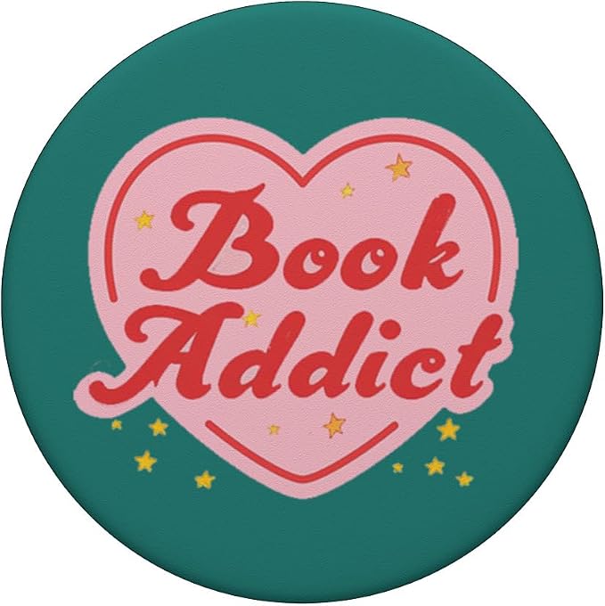 Book Addict Heart Booktrovert Bookish Reading Librarian PopSockets Adhesive PopGrip