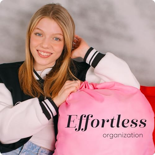 Handy Laundry Extra Large Heavy Duty Laundry Bag – 30" x 40" Pink Nylon, Durable Drawstring Closure, Machine Washable, Holds Up to 60 lbs, Travel Dirty Clothes Bag, Laundry Hamper Liner - color: Pink, size: 30" x 40"