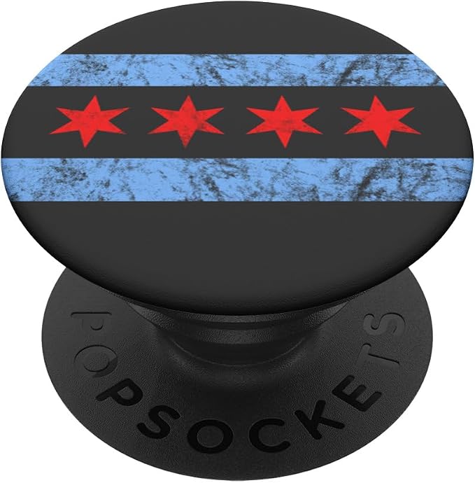 USA Illinois Weathered City Of Chicago Flag PopSockets Adhesive PopGrip
