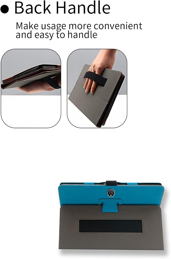 Case for WXUNJA PTB/COLORROOM C5/JIKOCXN C5 Tablet 11 InchPremium Leather Business Folio Stand Cover with Hand Strap for TabletBlack.