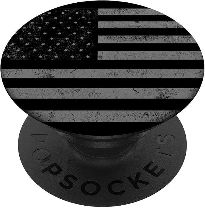Grey US American Flag Cool Vintage Ensign Patriot Gift PopSockets Adhesive PopGrip