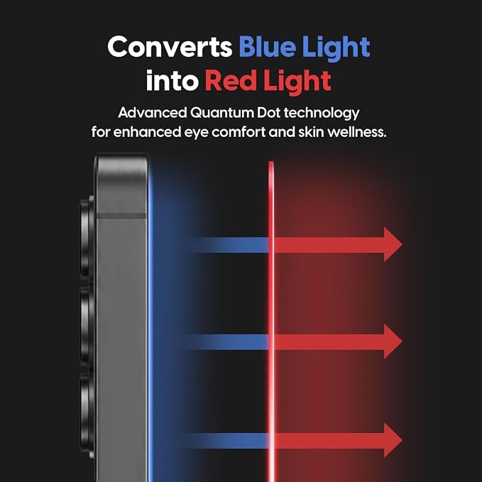 2-Pack Red Light Converter Screen Protector for Samsung Galaxy S23 Quantum Dot Technology Converts Blue Light to Red Light for Better Sleep &amp Eye Comfort 9H Tempered Glass with Easy-Install Fram