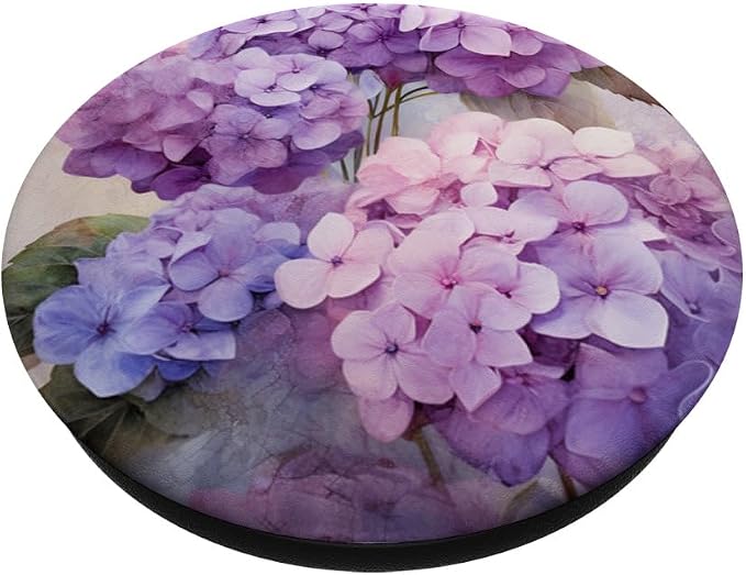 Vintage Floral Purple Hydrangeas Pastel PopSockets MagSafe PopGrip for iPhone