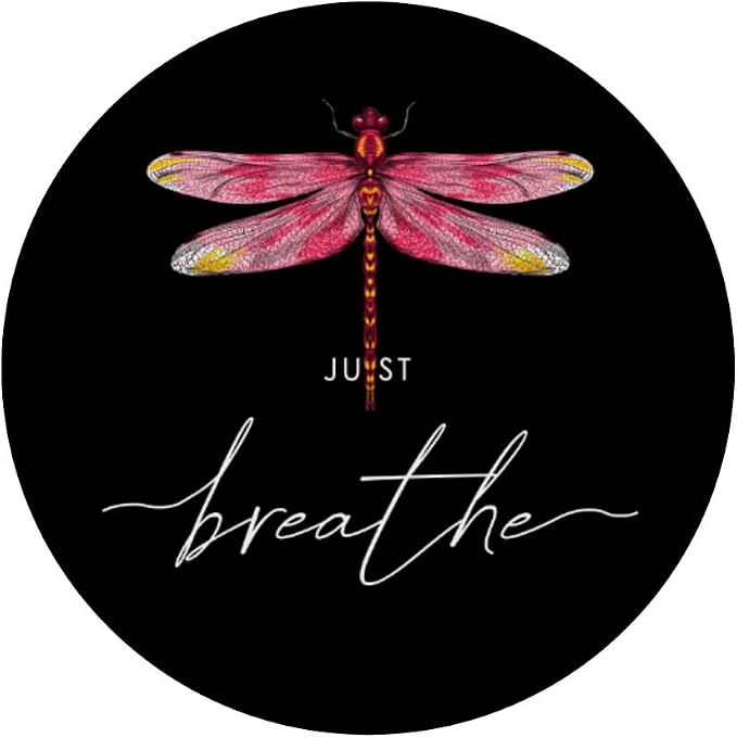 Just Dragonfly Motif Summer Breathe Inspiration Saying PopSockets Adhesive PopGrip