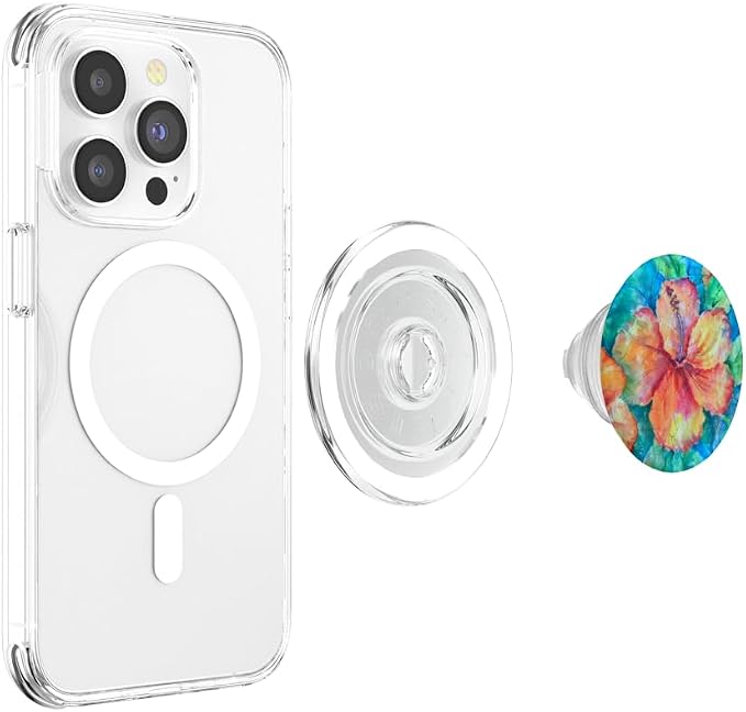 Cute Floral Hibiscus Watercolor Flower Hawaii Jungle Exotic PopSockets Adhesive PopGrip