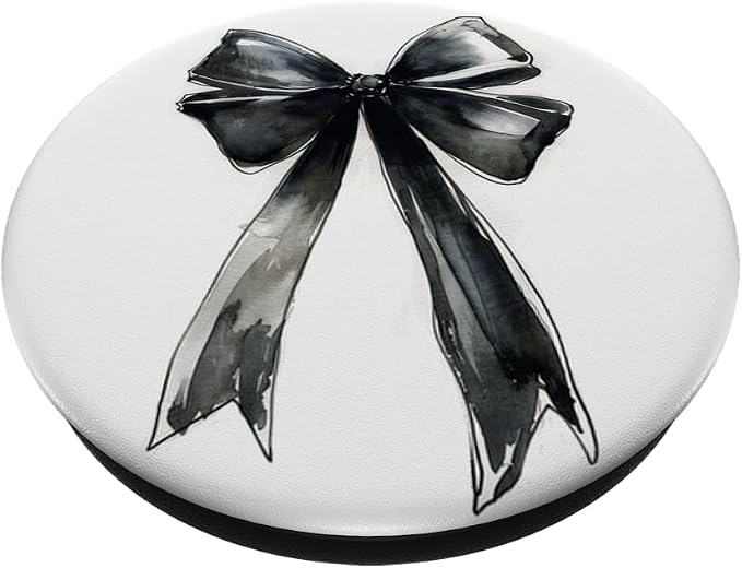 Girly | Bow in Watercolor || Coquette | Aesthetic Black Bow PopSockets Adhesive PopGrip