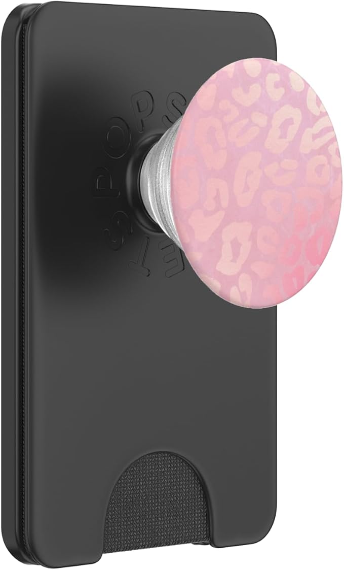 Light Pink Leopard Print Cheetah Phone Pop Up Holder Button PopSockets Adhesive PopGrip
