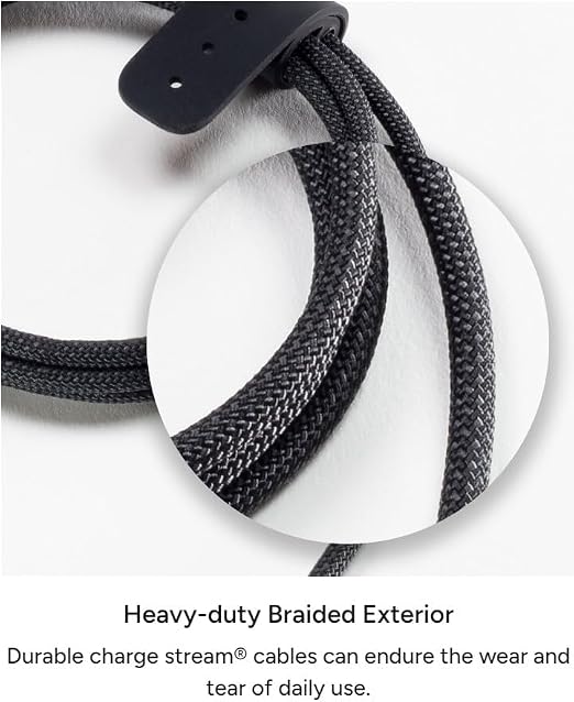 Mophie Charge Stream USB-C to USB-C 3m/10ft Cable - 60W Power Delivery Enduraflex Silicone Ultra-Durable Braided Design for Everyday Use