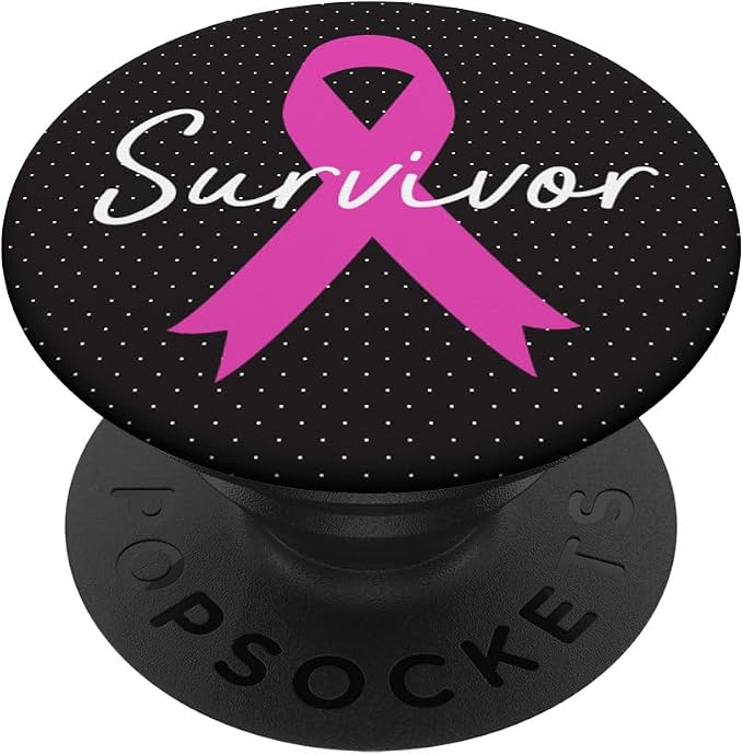 Breast Cancer Survivor Pink Ribbon PopSockets Adhesive PopGrip