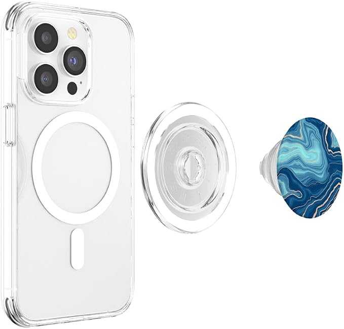 Elegant Ocean Blue Watercolor Abstract Swirl Pattern PopSockets Adhesive PopGrip
