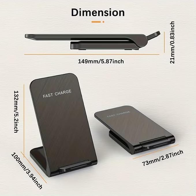 15W Fast Foldable Magnetic Wireless ChargerHome and TravelBlack