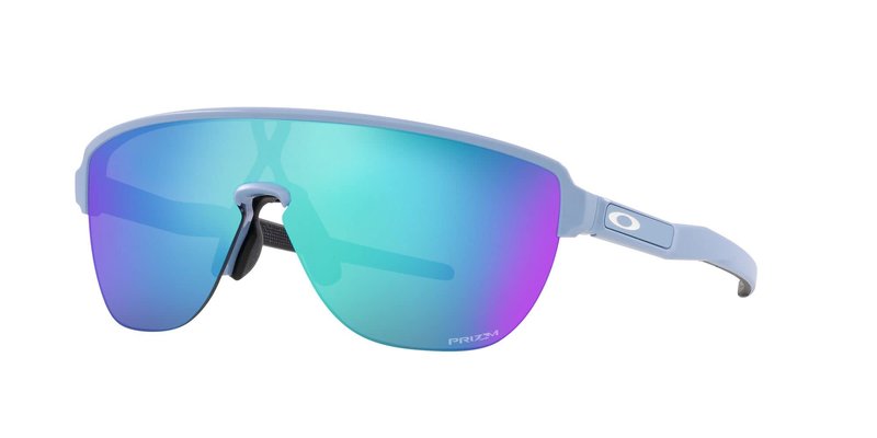 Oakley Mens OO9248A Corridor Low Bridge Fit Rectangular Sunglasses, Matte Stonewash/Prizm Sapphire, 42 mm