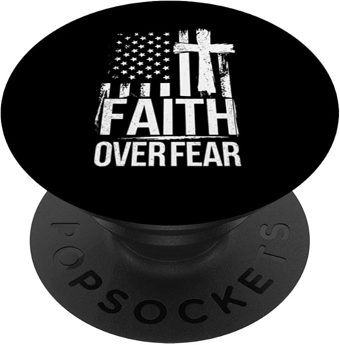 Christian Patriotic Faith Over Fear Christmas Design PopSockets PopWallet for MagSafe