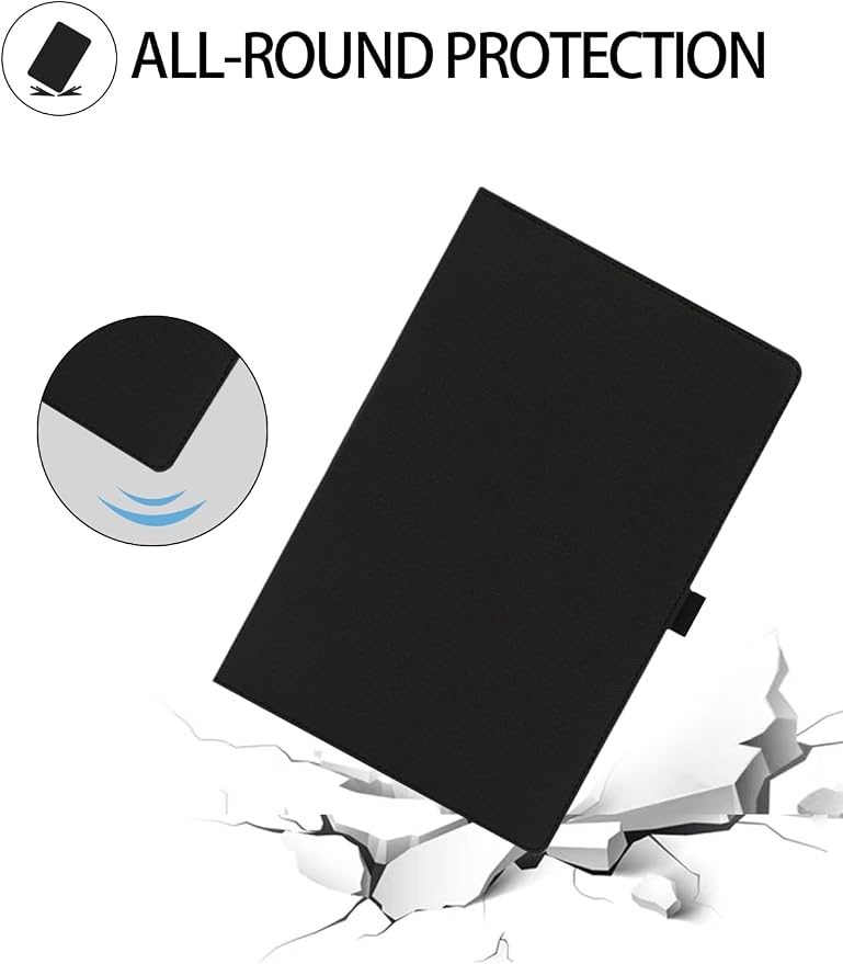 Case for TPZ T10B Android 14 Octa-Core Tablet 10.1 Inch 2024 Upgraded VersionWUNIAK Premium Leather Business Folio Stand Cover with Hand Strap for TabletBlack.