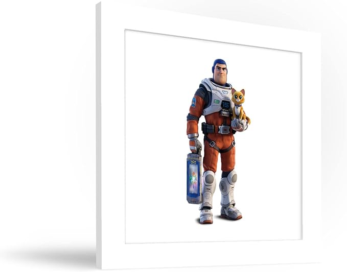 Trends International Gallery Pops Disney Pixar Lightyear - Buzz Lightyear and SOX Wall Art Wall Poster, 12" x 12", White Framed Version
