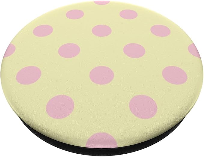 Butter Yellow Light Pink Polka Dot Aesthetic Cute Big Dots PopSockets Adhesive PopGrip