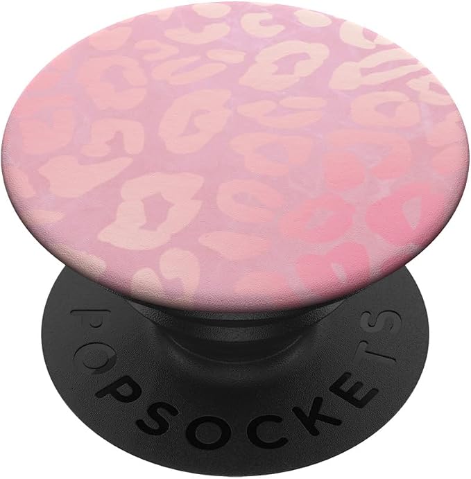 Light Pink Leopard Print Cheetah Phone Pop Up Holder Button PopSockets Adhesive PopGrip