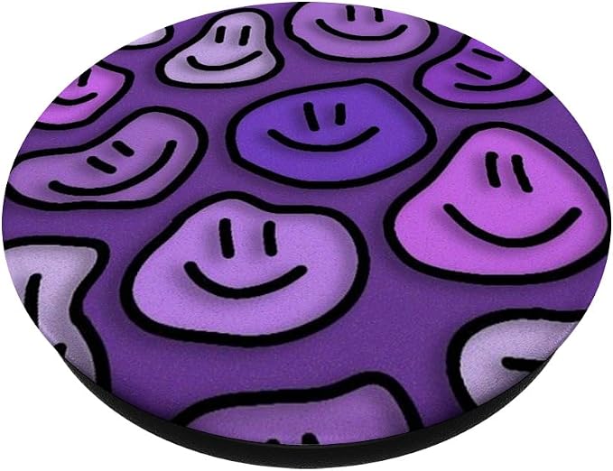 Aesthetic Lavender Purple Liquid Swirl Dripping Smile face PopSockets Adhesive PopGrip