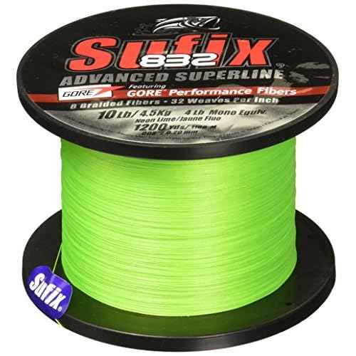 Sufix 832 Braid Line-1200 Yards (Neon Lime, 30-Pound)