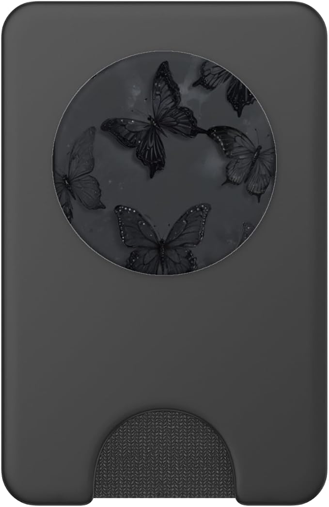 Cute Butterfly Black Butterflies Pattern PopSockets PopWallet for MagSafe