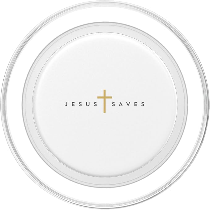 Jesus Saves Cross Gold Thin Christian Jesus White 33andme PopSockets PopWallet for MagSafe