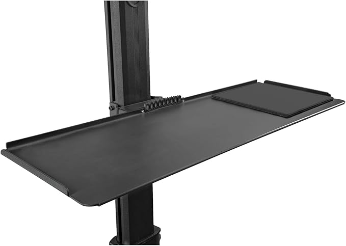 StarTech.com Mobile Workstation Cart with Monitor Mount, CPU/PC Holder, Keyboard Tray - Ergonomic Height Adjustable Desktop Cart - Rolling Mobile Standing Workstation on Wheels (WKSTNCART)
