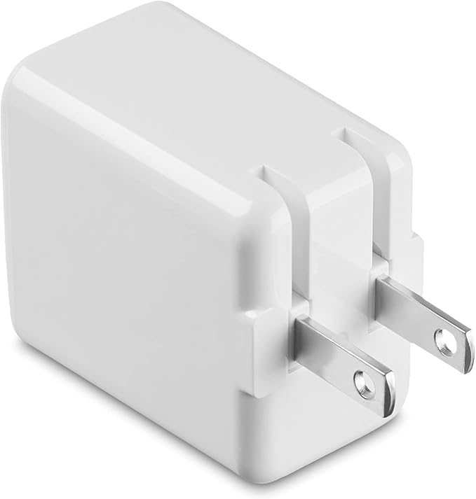 Amazon Basics 24W Two-Port USB-A Wall Charger for Multiple Devices Space-Saving Design 12W 2.4A per Port for iPhone 16/15/14/13/12/11/X Samsung and More Black