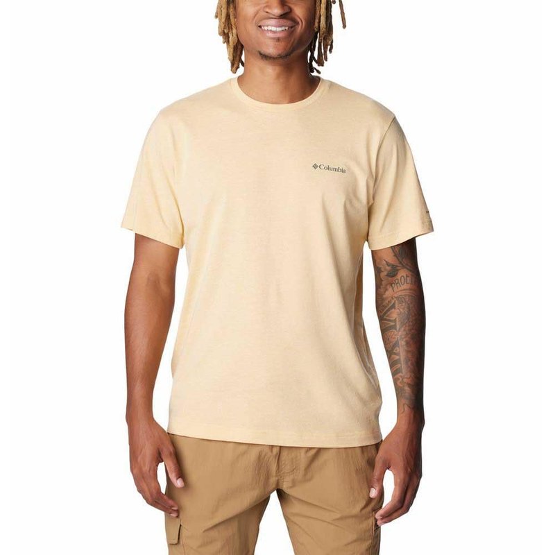 Columbia Men's Thistletown Hills Short Sleeve, Light Camel Heather, Large Tall