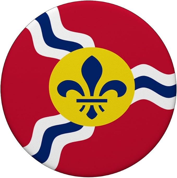 St. Louis Fleur De Lis City Flag PopSockets Adhesive PopGrip