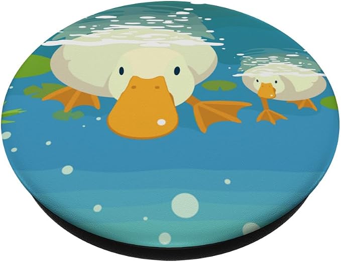 Blue Duck Pond Cartoon PopSockets Adhesive PopGrip