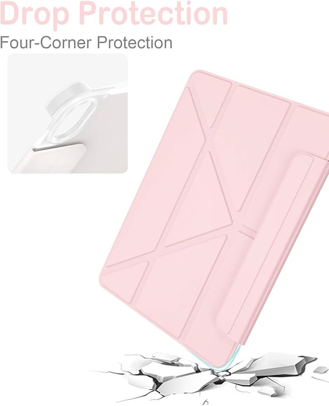 Feams Y Fold Folio for iPad A16 11th Generation Case 11 Inch 2025 iPad 10th Generation Case 10.9 Inch 2022 Y-Shaped Stand Magnetic Attachment Back Cover with Magnetic Clasp &amp Auto Sleep Black