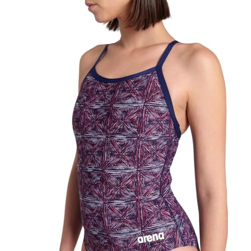 ARENA Womens Performance Women's Abstract Tiles Light Drop Back Swimsuit