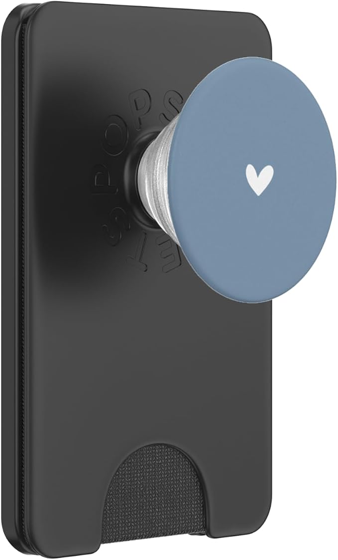 Dusty Blue - Cute Simple Chic Boho Hand Drawn Heart PopSockets Adhesive PopGrip