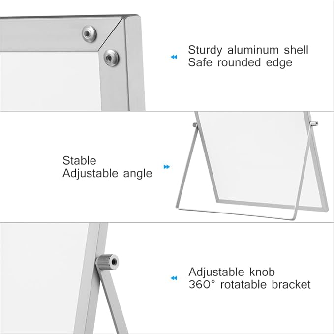 STOBOK 1Pc Dry Erase Board with Stand, Magnetic Dry Erase Board Magnetic Whiteboard Easel Desktop Tabletop Whiteboard for Home, Office, School, 11 x 14 Inch