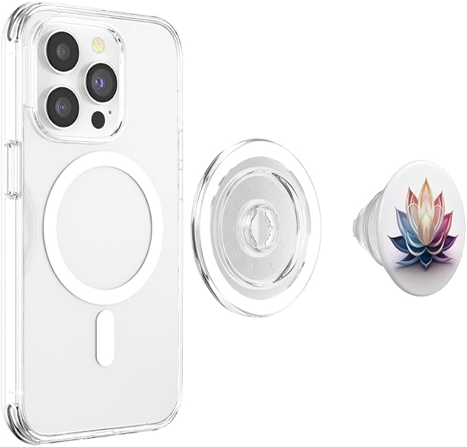White Lotus Flower PopSockets Adhesive PopGrip