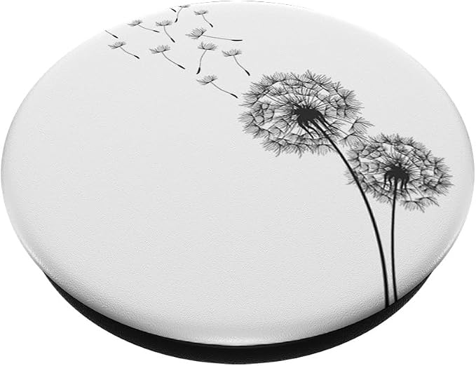 Black and White Dandelion Pop Mount Socket Cellphone Holder PopSockets PopGrip: Swappable Grip for Phones &amp Tablets PopSockets Adhesive PopGrip