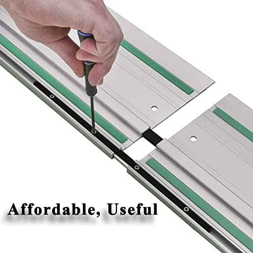 Guide Rail Connector Accessories Kit 71358 482107 Compatible with Festool | Makita | DeWalt Track Saw Secure Long Cuts, 2 Pack, Black