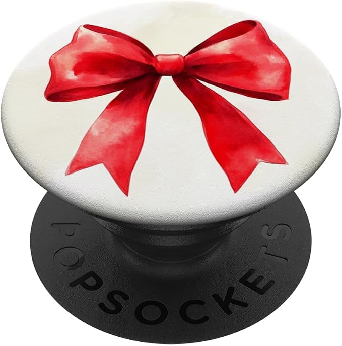 Girly Bow in Watercolour Coquette Aesthetic Red Bow PopSockets PopGrip for MagSafe
