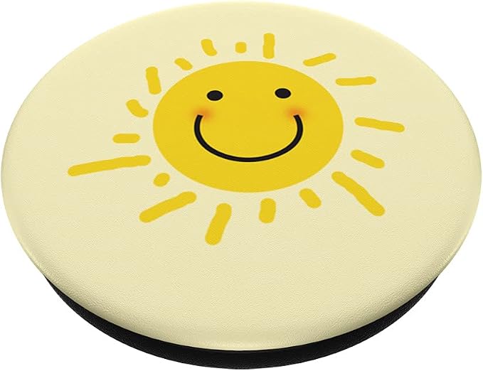 Cute Smiling Face Summer Sun Sunshine Pattern Cute Yellow PopSockets Swappable PopGrip