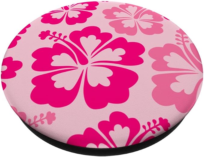 Hibiscus Flower Beach Hawaiian Exotic Floral Surf Vibe Pink PopSockets Adhesive PopGrip