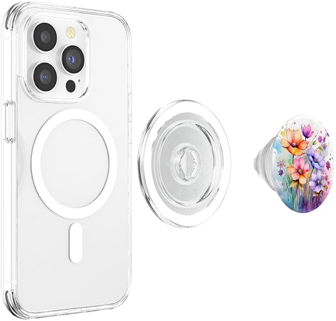 Wildflower Watercolor Flowers Design Floral Garden PopSockets Adhesive PopGrip